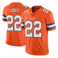 BIPIHUC D.Broncos #22 Brandon Jones Player Orange Vapor Untouchable Limited Home Game Stitched Jerseys