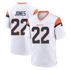 BIPIHUC D.Broncos #22 Brandon Jones Player White Home Game Stitched Jerseys