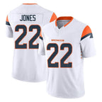 BIPIHUC D.Broncos #22 Brandon Jones Player White Limited Vapor F.U.S.E. Home Game Stitched Jerseys