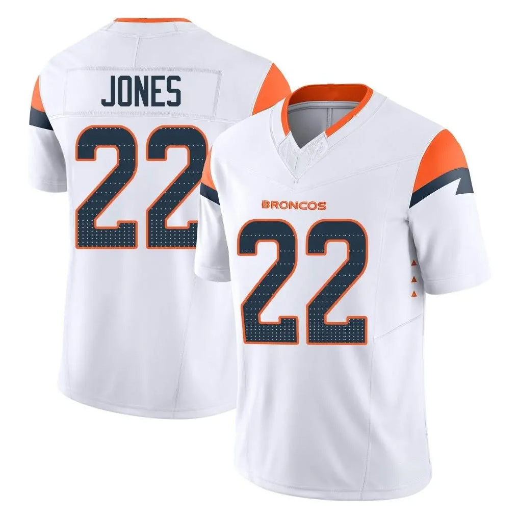 BIPIHUC D.Broncos #22 Brandon Jones Player White Limited Vapor F.U.S.E. Home Game Stitched Jerseys