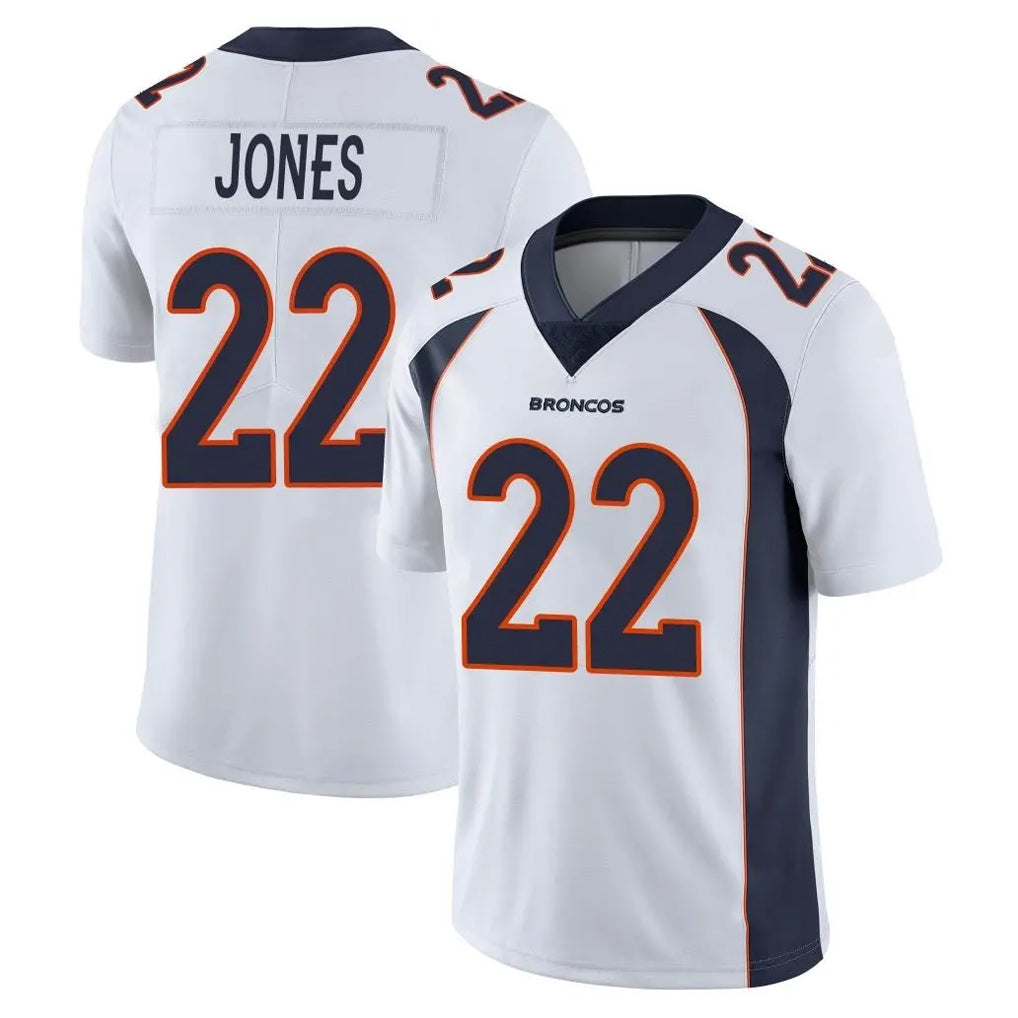 BIPIHUC D.Broncos #22 Brandon Jones Player White Vapor Untouchable Limited Home Game Stitched Jerseys