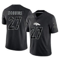 BIPIHUC D.Broncos #27 J.K. Dobbins Player Black Reflective Limited Stitched Jerseys