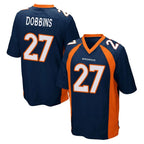 BIPIHUC D.Broncos #27 J.K. Dobbins Player Navy Game Stitched Jerseys