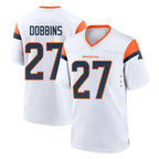 BIPIHUC D.Broncos #27 J.K. Dobbins Player White Home Game Stitched Jerseys