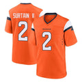 BIPIHUC D.Broncos #2 Pat Surtain II Cooper Player Orange Home Game Stitched Jerseys