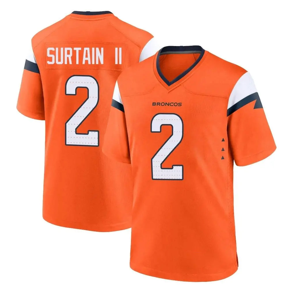 BIPIHUC D.Broncos #2 Pat Surtain II Cooper Player Orange Home Game Stitched Jerseys