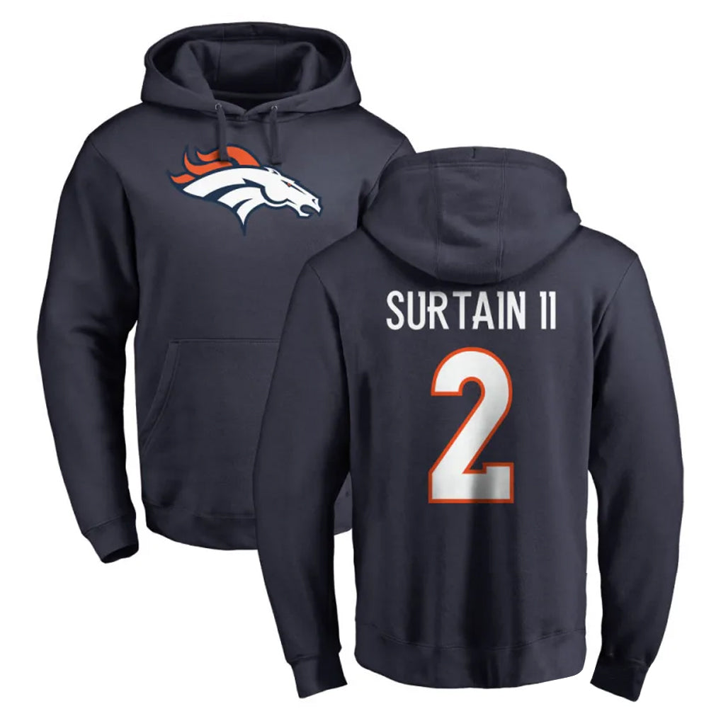 BIPIHUC D.Broncos #2 Pat Surtain II Player Navy Pullover Hoodie Limited Stitched Jerseys
