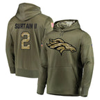 BIPIHUC D.Broncos #2 Pat Surtain II Player Olive Salute to Service Pullover Hoodies Home Game Stitched Jerseys