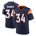 BIPIHUC D.Broncos #34 JL Skinner Player Navy Home Game Stitched Jerseys