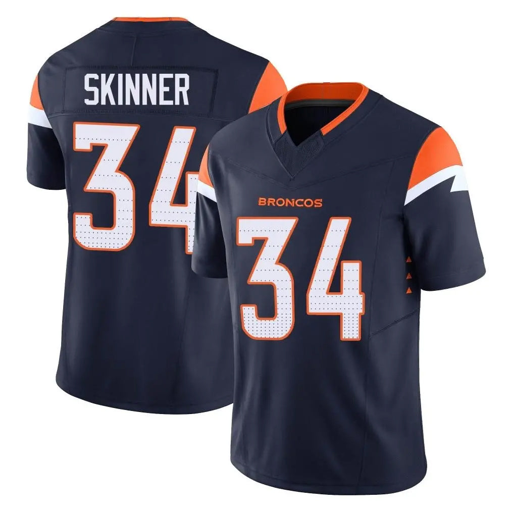 BIPIHUC D.Broncos #34 JL Skinner Player Navy Limited Vapor F.U.S.E. Home Game Stitched Jerseys