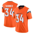 BIPIHUC D.Broncos #34 JL Skinner Player Orange Vapor F.U.S.E. Limited Home Game Stitched Jerseys