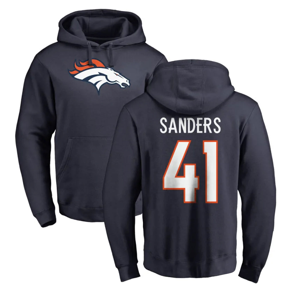 BIPIHUC D.Broncos #41 Drew Sanders Player Navy Pullover Hoodie Limited Stitched Jerseys