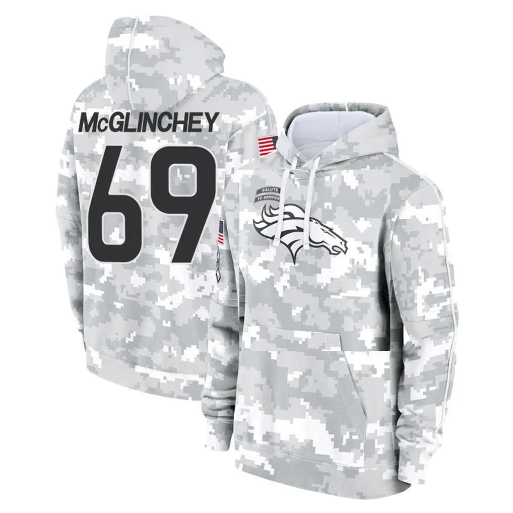 BIPIHUC D.Broncos #69 Mike McGlinchey Player Arctic Camo Salute to Service Hoodies Limited Game Stitched Jerseys