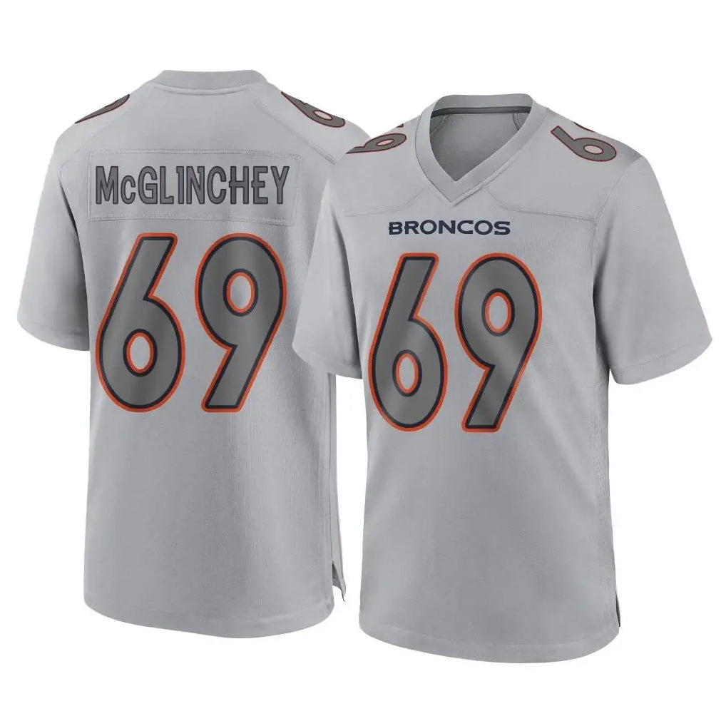 BIPIHUC D.Broncos #69 Mike McGlinchey Player Gray Atmosphere Fashion Limited Game Stitched Jerseys