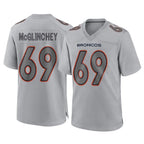 BIPIHUC D.Broncos #69 Mike McGlinchey Player Gray Atmosphere Fashion Limited Game Stitched Jerseys