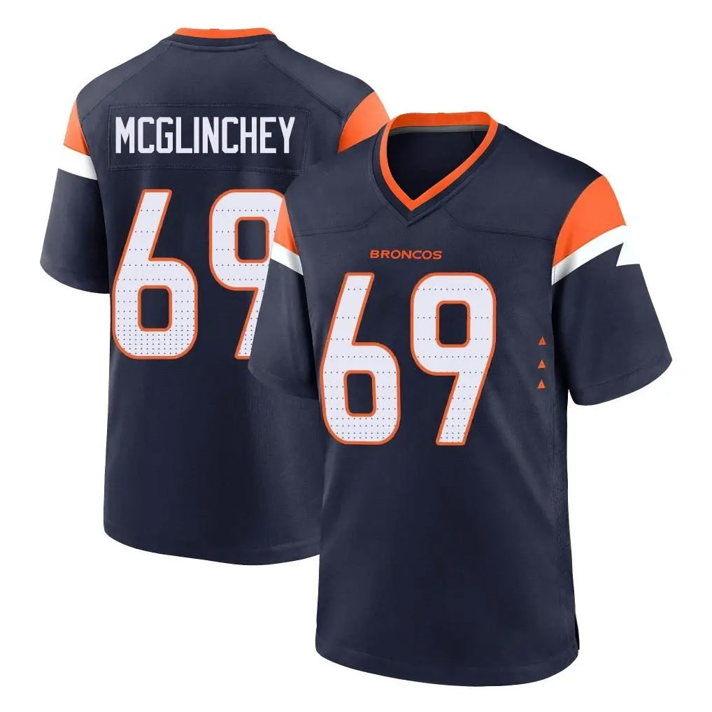 BIPIHUC D.Broncos #69 Mike McGlinchey Player Navy Home Game Stitched Jerseys