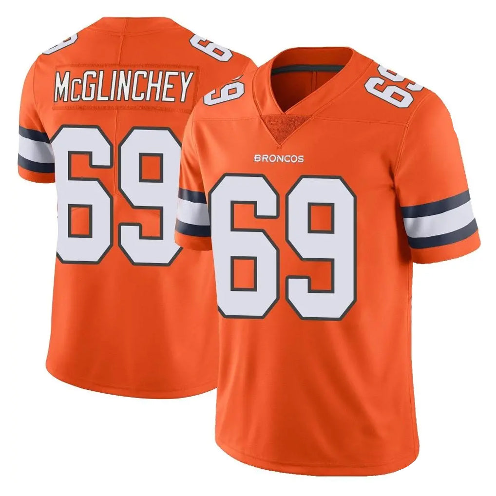BIPIHUC D.Broncos #69 Mike McGlinchey Player Orange Vapor Untouchable Limited Home Game Stitched Jerseys