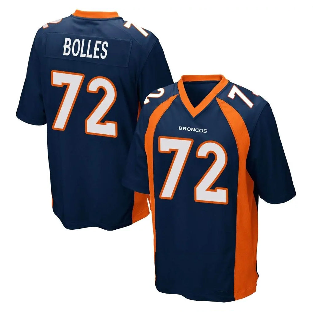 BIPIHUC D.Broncos #72 Garett Bolles Player Navy Game Stitched Jerseys