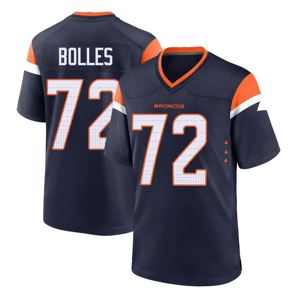 BIPIHUC D.Broncos #72 Garett Bolles Player Navy Home Game Stitched Jerseys