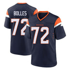BIPIHUC D.Broncos #72 Garett Bolles Player Navy Home Game Stitched Jerseys