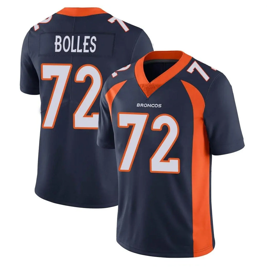 BIPIHUC D.Broncos #72 Garett Bolles Player Navy Vapor Untouchable Limited Game Stitched Jerseys
