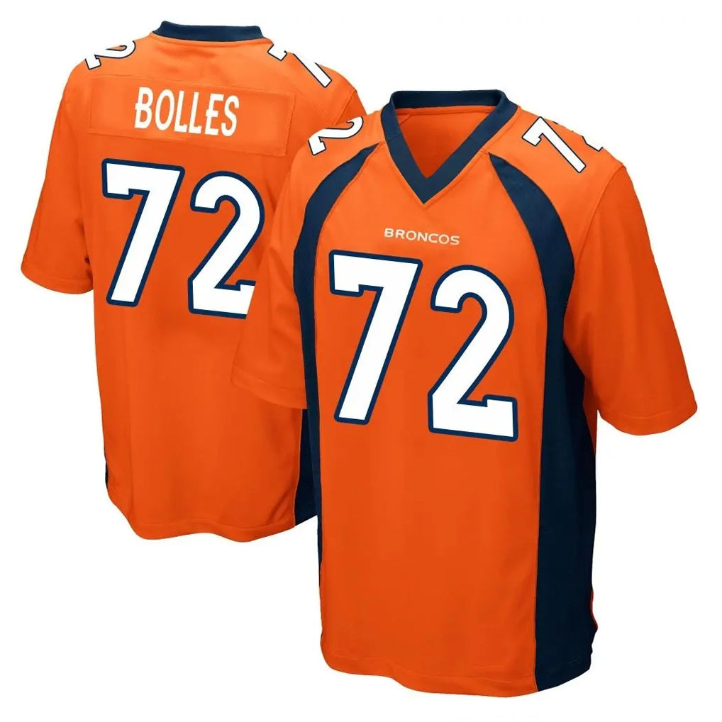 BIPIHUC D.Broncos #72 Garett Bolles Player Orange Color Home Game Stitched Jerseys