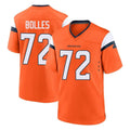 BIPIHUC D.Broncos #72 Garett Bolles Player Orange Home Game Stitched Jerseys