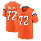 BIPIHUC D.Broncos #72 Garett Bolles Player Orange Home Game Stitched Jerseys