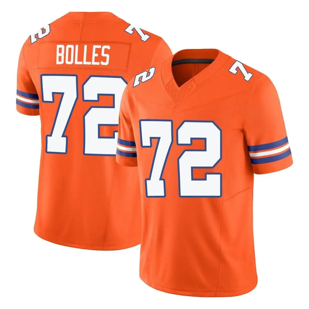 BIPIHUC D.Broncos #72 Garett Bolles Player Orange Limited Alternate Vapor F.U.S.E. Throwback Game Stitched Jerseys