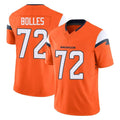 BIPIHUC D.Broncos #72 Garett Bolles Player Orange Vapor F.U.S.E. Limited Home Game Stitched Jerseys