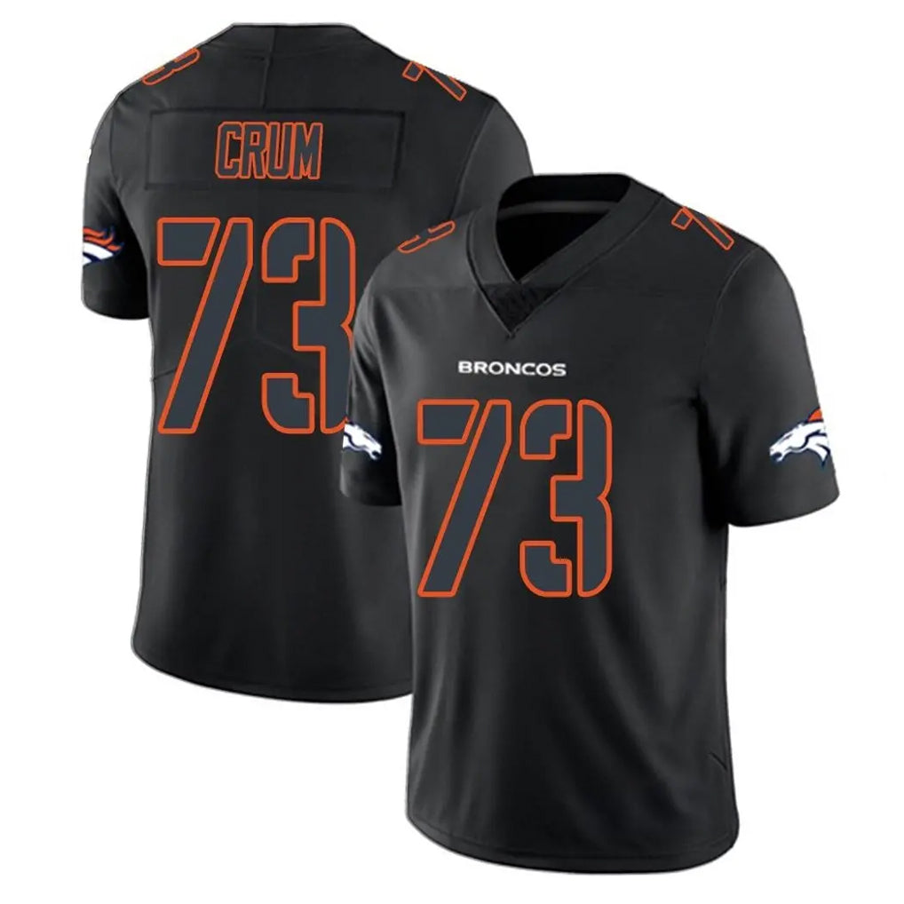 BIPIHUC D.Broncos #73 Frank Crum Player Black Impact Limited Game Stitched Jerseys