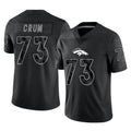 BIPIHUC D.Broncos #73 Frank Crum Player Black Reflective Limited Stitched Jerseys