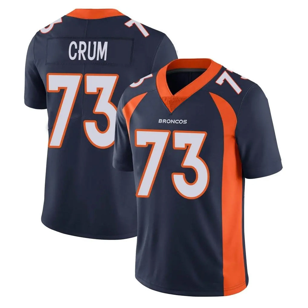 BIPIHUC D.Broncos #73 Frank Crum Player Navy Vapor Untouchable Limited Game Stitched Jerseys