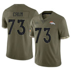 BIPIHUC D.Broncos #73 Frank Crum Player Olive Salute To Service Limited Stitched Jerseys