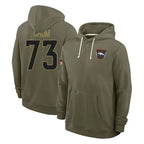 BIPIHUC D.Broncos #73 Frank Crum Player Olive Salute to Service Pullover Hoodies Limited Stitched Jerseys
