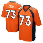 BIPIHUC D.Broncos #73 Frank Crum Player Orange Color Home Game Stitched Jerseys