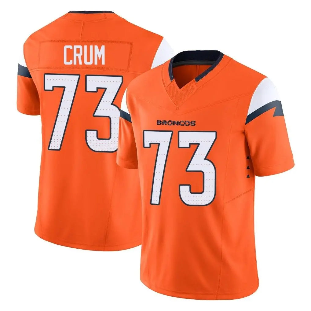 BIPIHUC D.Broncos #73 Frank Crum Player Orange Vapor F.U.S.E. Limited Home Game Stitched Jerseys