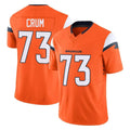 BIPIHUC D.Broncos #73 Frank Crum Player Orange Vapor F.U.S.E. Limited Home Game Stitched Jerseys