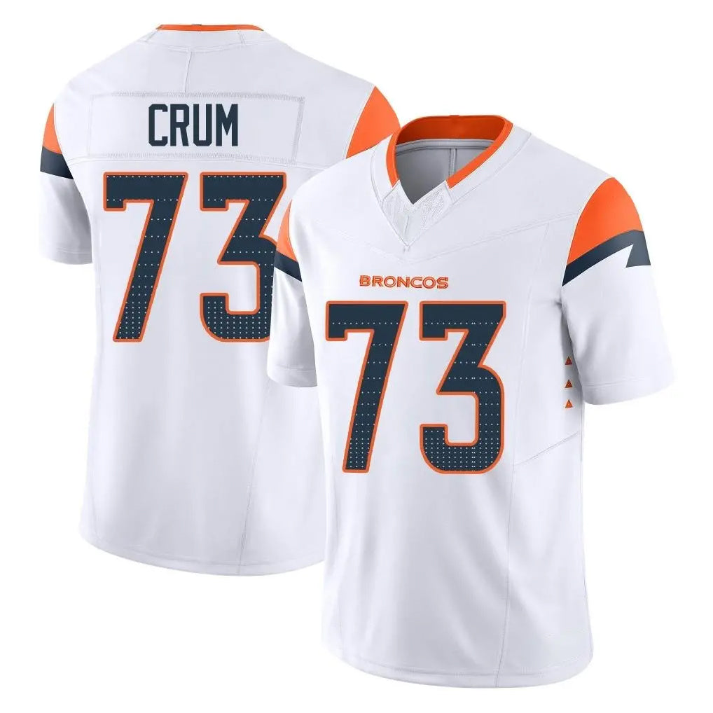 BIPIHUC D.Broncos #73 Frank Crum Player White Limited Vapor F.U.S.E. Home Game Stitched Jerseys