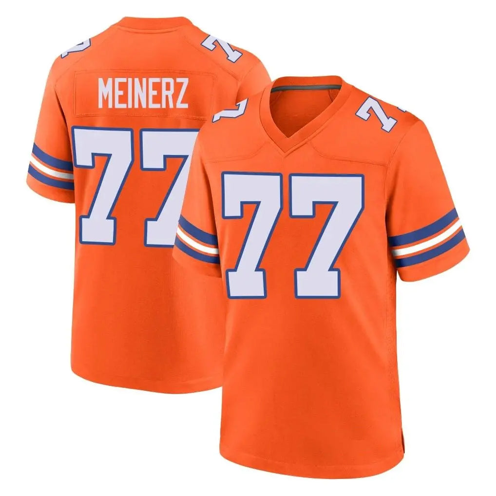 BIPIHUC D.Broncos #77 Quinn Meinerz Player Orange Alternate Collection Throwback Game Stitched Jerseys