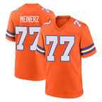 BIPIHUC D.Broncos #77 Quinn Meinerz Player Orange Alternate Collection Throwback Game Stitched Jerseys