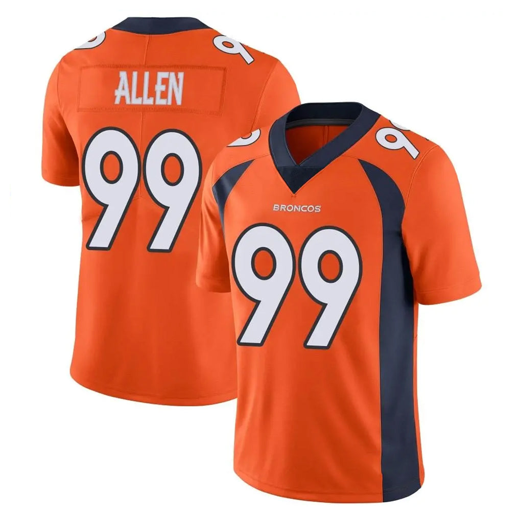 BIPIHUC D.Broncos #99 Zach Allen Player Orange Color Vapor Untouchable Limited Game Stitched Jerseys