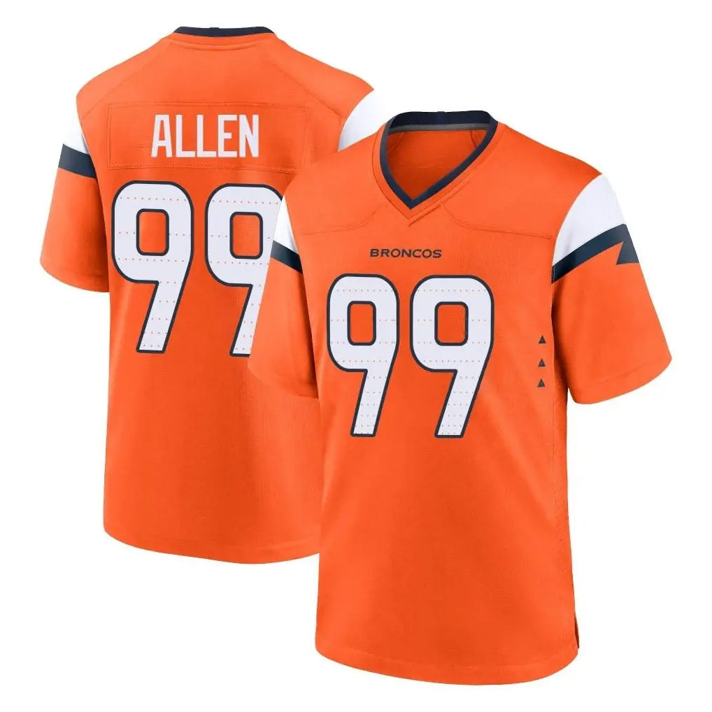 BIPIHUC D.Broncos #99 Zach Allen Player Orange Home Game Stitched Jerseys