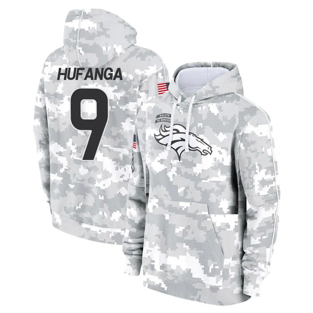 BIPIHUC D.Broncos #9 Talanoa Hufanga Player Arctic Camo Salute to Service Hoodies Limited Game Stitched Jerseys