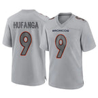 BIPIHUC D.Broncos #9 Talanoa Hufanga Player Gray Atmosphere Fashion Limited Game Stitched Jerseys