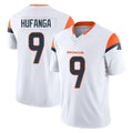 BIPIHUC D.Broncos #9 Talanoa Hufanga Player White Limited Vapor F.U.S.E. Home Game Stitched Jerseys