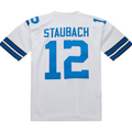 BIPIHUC D.Cowboys 1975 #12 Roger Staubach Mitchell & Ness White Authentic Throwback Retired Player Stitched Puhic  Jersey