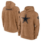 BIPIHUC D.Cowboys Brown Salute to Service Hoodies Limited Game Blank Player Stitched Jerseys