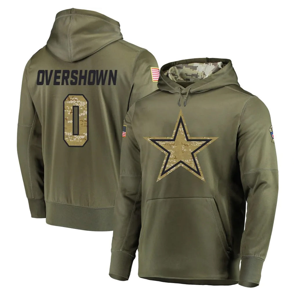 BIPIHUC D.Cowboys #0 DeMarvion Overshown Player Olive Salute to Service Pullover Hoodies Home Game Stitched Jerseys