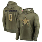 BIPIHUC D.Cowboys #0 DeMarvion Overshown Player Olive Salute to Service Pullover Hoodies Home Game Stitched Jerseys